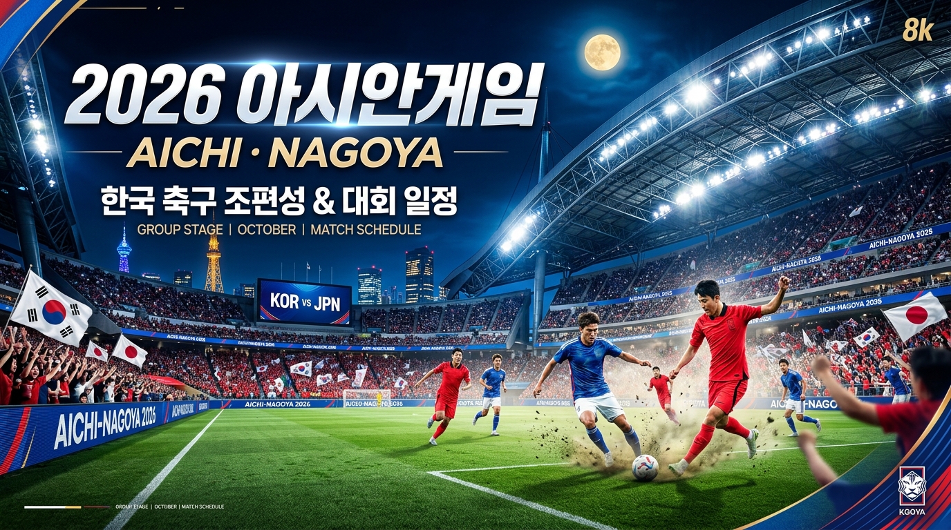2026 아이치 나고야 아시안게임 일정 및 한국 축구 조편성 커버 이미지