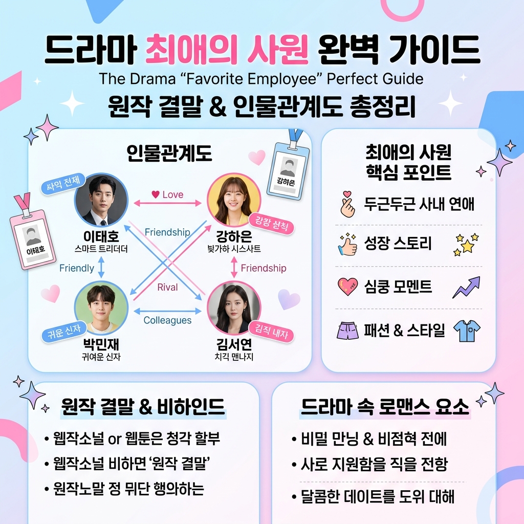드라마 최애의 사원 완벽 가이드 및 원작 결말 인물관계도 카드뉴스 커버