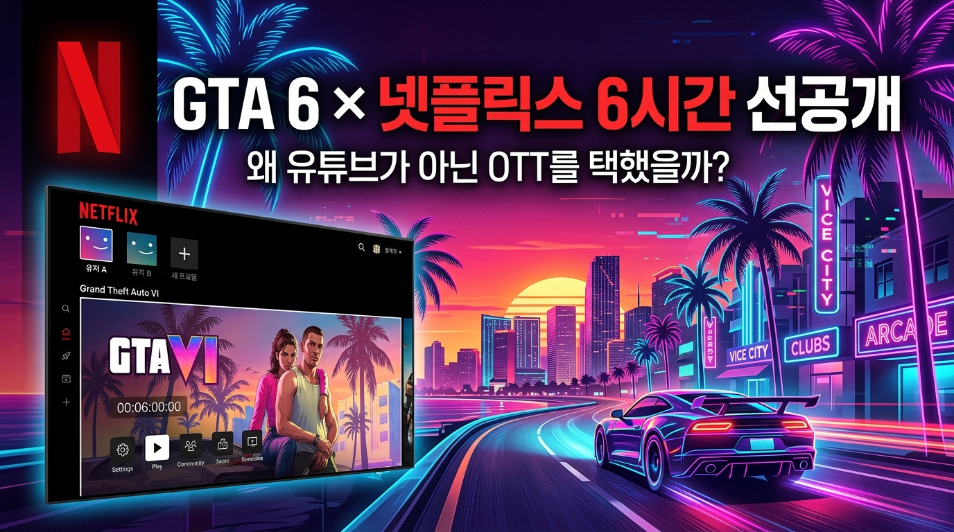 GTA 6 넷플릭스 6시간 선공개 카드뉴스 커버 이미지