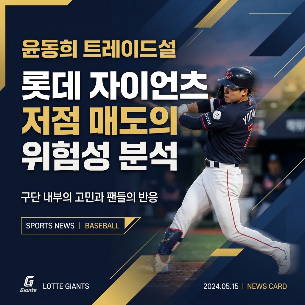 윤동희 트레이드설 롯데 자이언츠 저점 매도 위험성 분석 카드뉴스 헤드라인