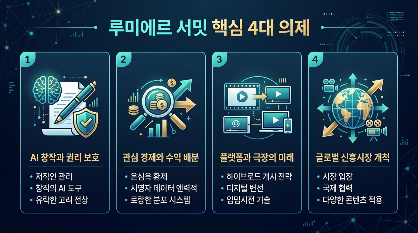 루미에르 서밋 핵심 4대 의제 인포그래픽 카드